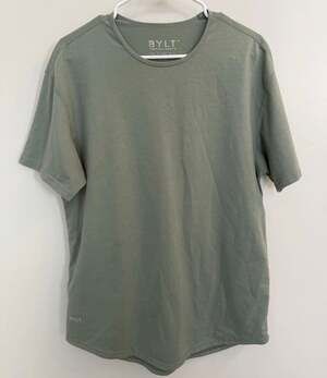 BYLT Drop-Cut S/S Tee, Sage Green Premium Blend - Size L